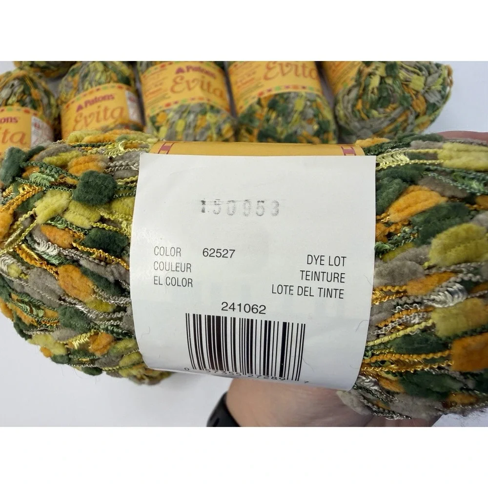 Patons Evita Yarn Bulky Novelty Ladder Costa Lot Of‎ 12 Orange Green 100% Nylon